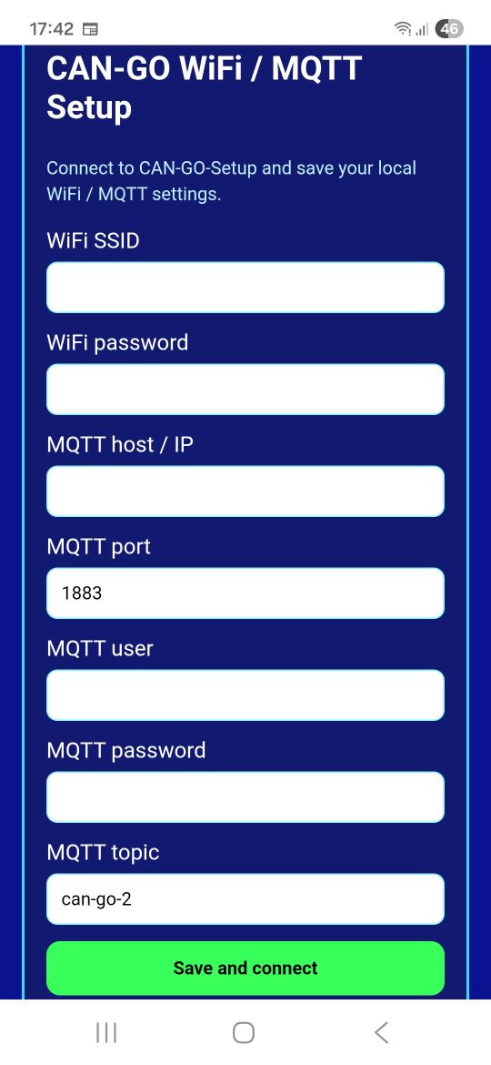 CAN-GO 2 browser setup