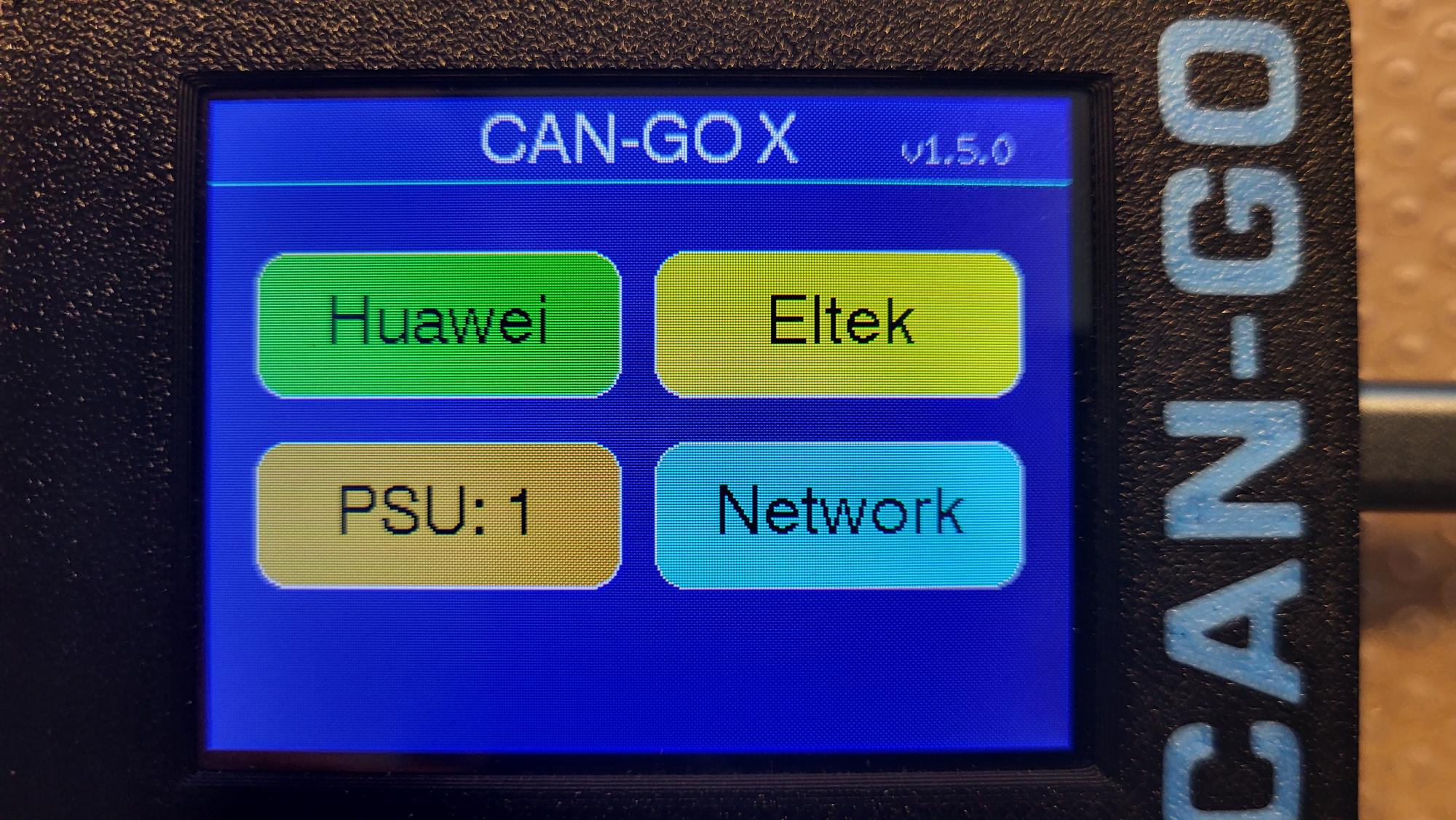 CAN-GO X main menu